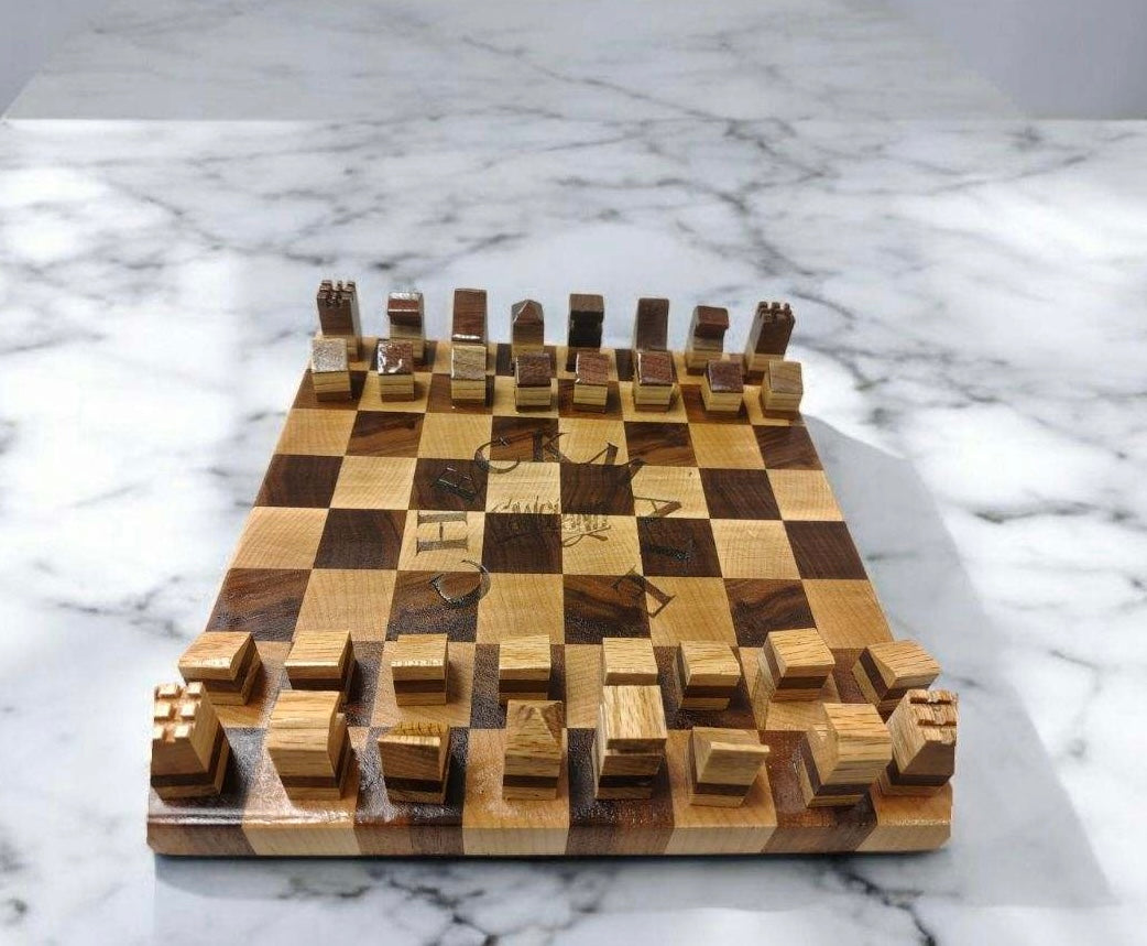 Gangland Express End Grain Chess Set