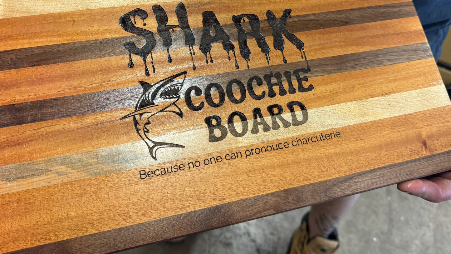 Gangland Express Hardwood Shark Coochie Charcuterie Board
