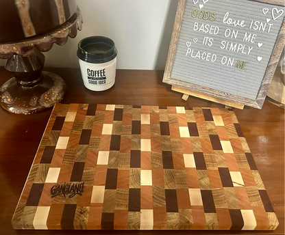 End Grain (checkerboard-ish pattern) Hardwood Cutting/Display Boards