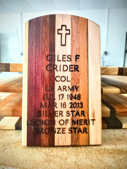 Hardwood Memorial Headstone Plaques