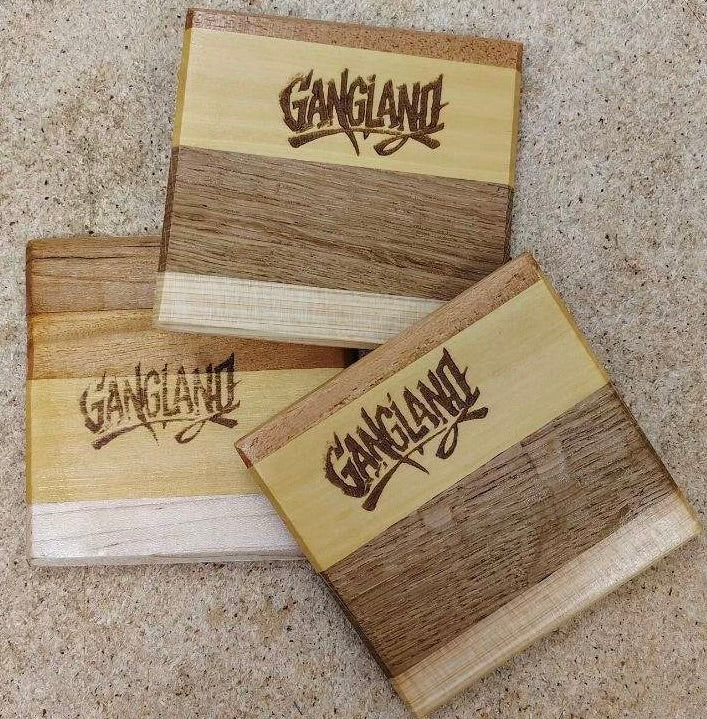 Set of 3 Reclaimed Trap Wood Hardwood Coasters