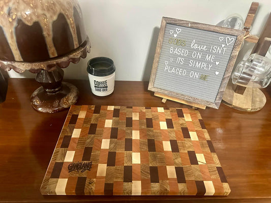 End Grain (checkerboard-ish pattern) Hardwood Cutting/Display Boards