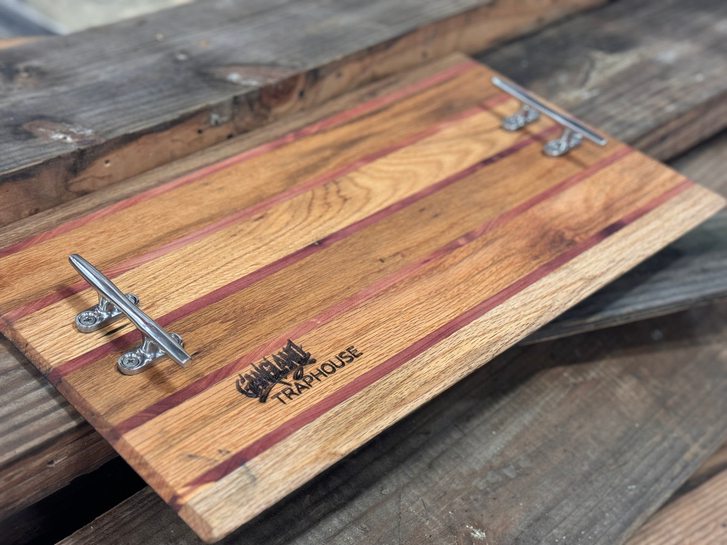 Trap House Reclaimed Hardwood Serving Board with Cleats